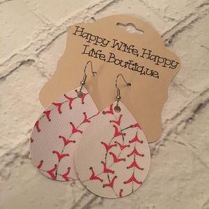 Baseball teardrop earrings